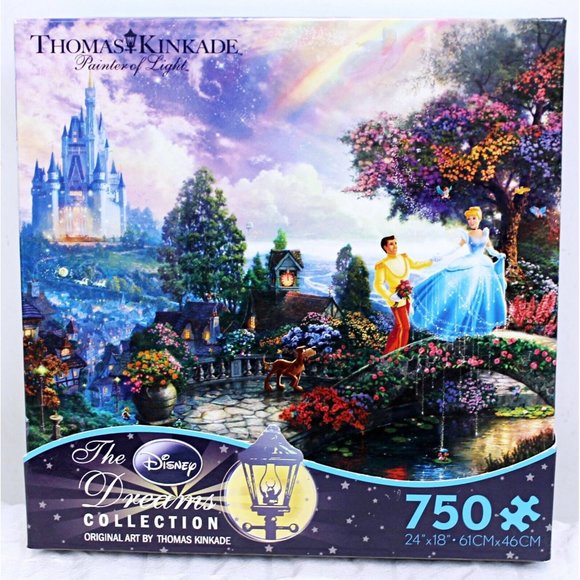 Disney Thomas Kinkade 750 Pc Puzzle Princess Cinderella The Dream Collection - Picture 1 of 7
